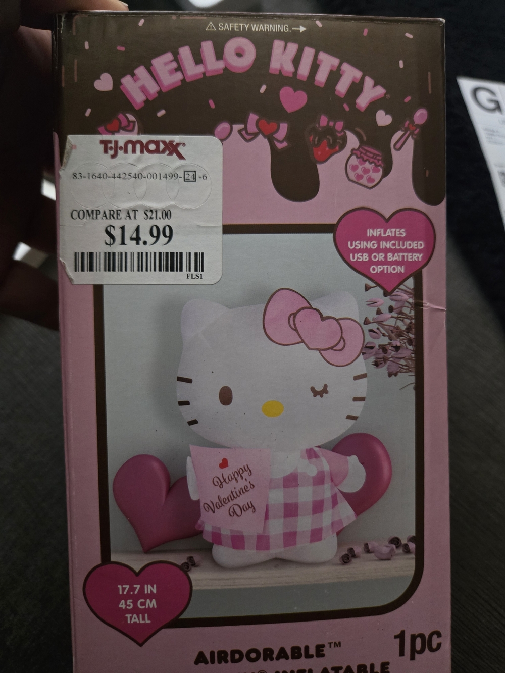 Hello Kitty Pink Inflatable Valentine Plush - Sanrio
